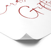 Rote Poinsettia Karten und Geschenke Hochzeit Poster (Ecke)