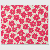 Rote Poinsettia mit den Grüßen GoldWirbel Geschenkpapier (Flach)
