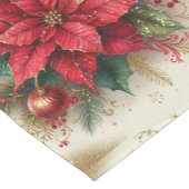 Rote Poinsettia mit goldenen Glitzer Weihnachten Kurzer Tischläufer (Ecke)