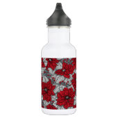Rote Poinsettia und Beeren, Weihnachtsdesign Edelstahlflasche (Rechts)