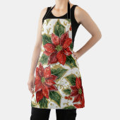 Rote Poinsettia und Weihnachtsferien Winter Schürze (InSitu)