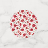 Rote Poinsettia Weihnachten Blume Berries Holiday Konfetti (Klein Vorderseite)