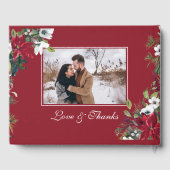 Rote Poinsettia Weihnachtsfeier Gästebuch (Rückseite)