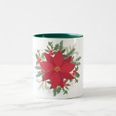 Rote Poinsettianer Zweifarbige Tasse (Mittel)