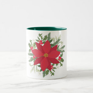 Rote Poinsettianer Zweifarbige Tasse
