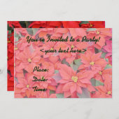 Rote Poinsettias Feierlichkeiten Einladung (Vorne/Hinten)