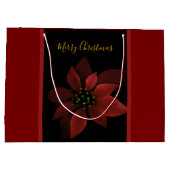 Rote Poinsettie Rote Große Geschenktüte (Rückseite)