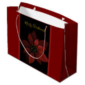 Rote Poinsettie Rote Große Geschenktüte (Rückseite Schrägansicht)
