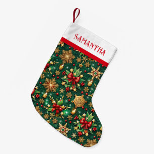 Rote Poinsettie-Tropische Weihnachtsmuster Kleiner Weihnachtsstrumpf
