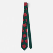 Rote Poinsettien-Feiertags-Schlips Krawatte (Vorderseite)