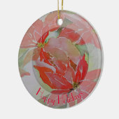 Rote Poinsettien mit Ihrem Rundschreiben Keramikornament (Links)