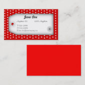 Rote Polka Dot Business Card Visitenkarte (Vorne/Hinten)