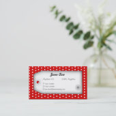 Rote Polka Dot Business Card Visitenkarte (Stehend Vorderseite)