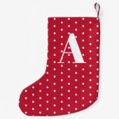 Rote Polka-Dots Kleiner Weihnachtsstrumpf (Rückseite)