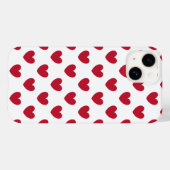 Rote Polka Herz auf weißem Fall Case-Mate iPhone Hülle (Rückseite (Horizontal))