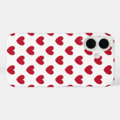 Rote Polka Herz auf weißem Fall Case-Mate iPhone Hülle (Rückseite (Horizontal))