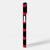 Rote Polka-Herzen auf schwarz Case-Mate iPhone Hülle (Rückseite / Rechts)