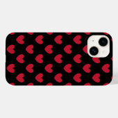 Rote Polka-Herzen auf schwarz Case-Mate iPhone Hülle (Rückseite (Horizontal))
