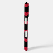 Rote Polka-Herzen auf schwarz Case-Mate iPhone Hülle (Rückseite / Rechts)