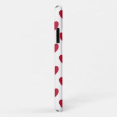 Rote Polka-Herzen auf weiß Case-Mate iPhone Hülle (Hinten/Rechts)