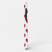Rote Polka-Herzen auf weiß Case-Mate iPhone Hülle (Hinten/Links)