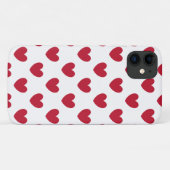 Rote Polka-Herzen auf weiß Case-Mate iPhone Hülle (Rückseite (Horizontal))