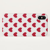 Rote Polka-Herzen auf weiß Case-Mate iPhone Hülle (Rückseite (Horizontal))