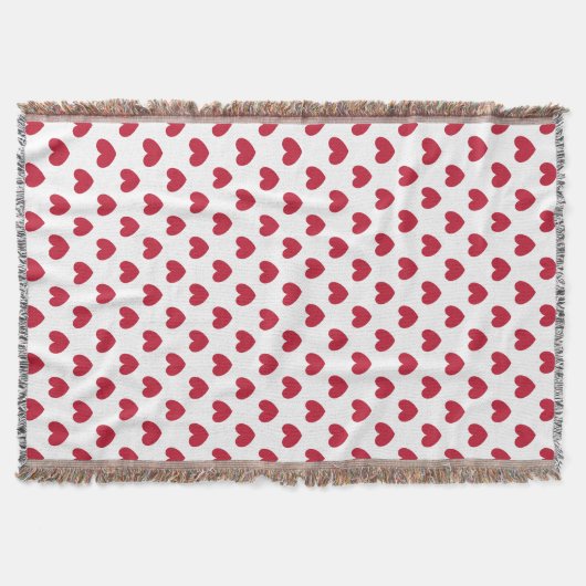 Rote Polka-Herzen auf weiß Decke (Vorderseite)