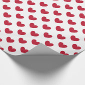 Rote Polka-Herzen auf weiß Geschenkpapier (Ecke)