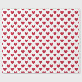 Rote Polka-Herzen auf weiß Geschenkpapier (Flach)