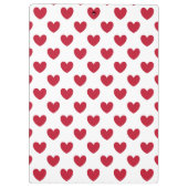 Rote Polka-Herzen auf weiß Klemmbrett (Rückseite)