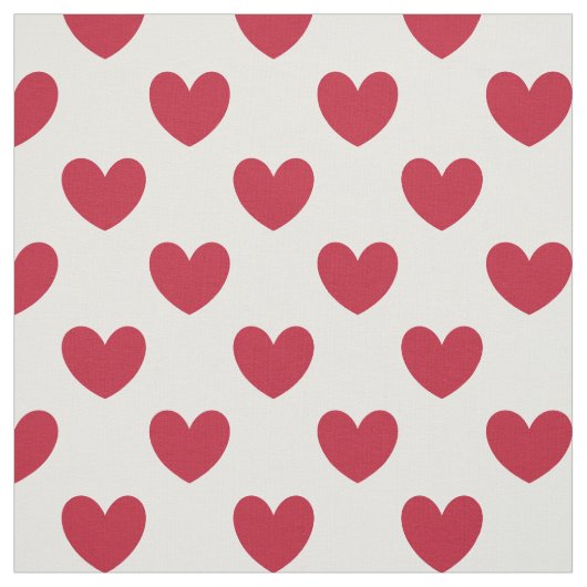 Rote Polka-Herzen auf weiß Stoff (Muster)