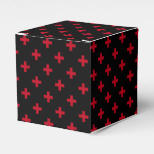 Rote Polka-Kreuze auf schwarz Geschenkschachtel