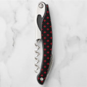 Rote Polka-Kreuze auf schwarz Kellnermesser (Vorderseite)