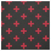 Rote Polka-Kreuze auf schwarz Stoff (Muster)