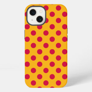 Rote Polka Punkte auf gelben Fall von Case-Mate iP iPhone 13 Hülle