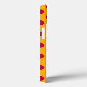Rote Polka Punkte auf gelben Fall von Case-Mate iP iPhone Hülle (Rückseite / Rechts)