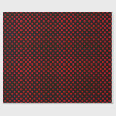 Rote Polka Punkte auf schwarz Geschenkpapier (Flach)