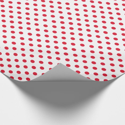 rote Polka-Punkte auf weiß (benutzerdefinierte Far Geschenkpapier (Ecke)