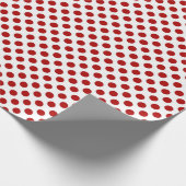 Rote Polka Punkte auf weiß Geschenkpapier (Ecke)