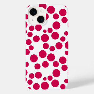 Rote Polka Punkte auf weißem Hintergrund Case-Mate iPhone 14 Hülle