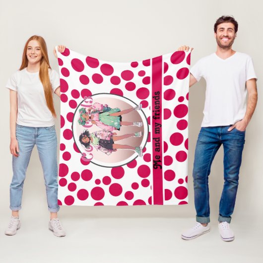 Rote Polka Punkte auf weißem Hintergrund Fleecedecke (Beispiel)
