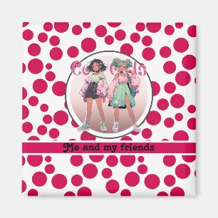 Rote Polka Punkte auf weißem Hintergrund Magnet