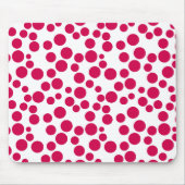 Rote Polka Punkte auf weißem Hintergrund Mousepad (Vorne)