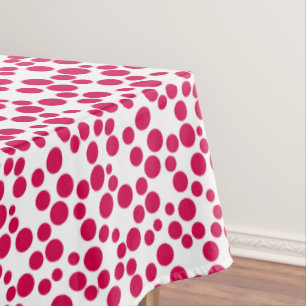 Rote Polka Punkte auf weißem Hintergrund Tischdecke