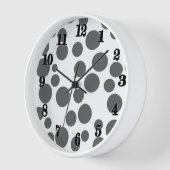 Rote Polka Punkte auf weißem Hintergrund Uhr (Winkel)