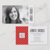 Rote Polka-Punkte des Foto-Abschluss-| Telefonnummerkarte (Vorne/Hinten)