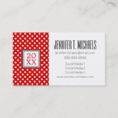 Rote Polka-Punkte des Foto-Abschluss-| Telefonnummerkarte (Rückseite)
