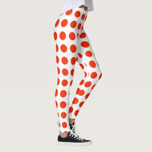 rote Polka-Punkte mit veränderbarer Hintergrundfar Leggings