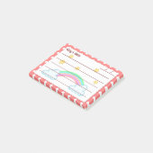 Rote Polka-Punkte, niedliche Sterne & Regenbogen 4 Post-it Klebezettel (angewinkelt)